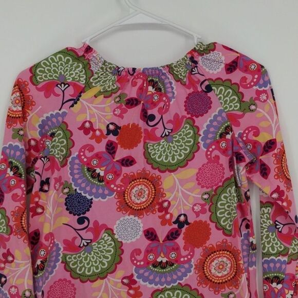 hanna Andersson Girl's Dress Size 140 Size 10 Pink Floral Paisley Long Sleeve - Picture 10 of 12